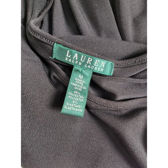Lauren Ralph Lauren Womens Black Stretch 3/4 Dolman Sleeve Shift Dress Medium - Picture 3 of 8